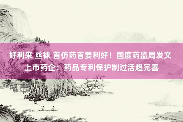 好利来 丝袜 首仿药首要利好！国度药监局发文 上市药企：药品专利保护制过活趋完善