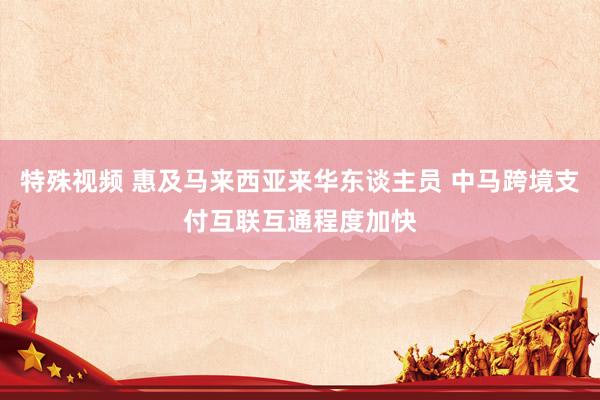 特殊视频 惠及马来西亚来华东谈主员 中马跨境支付互联互通程度加快