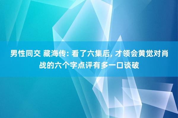 男性同交 藏海传: 看了六集后， 才领会黄觉对肖战的六个字点评有多一口谈破